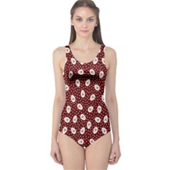 Animals Rabbit Kids Red Circle One Piece Swimsuit by Alisyart