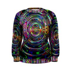 Wave Line Colorful Brush Particles Women s Sweatshirt