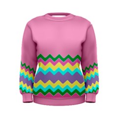 Easter Chevron Pattern Stripes Women s Sweatshirt by Amaryn4rt