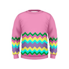 Easter Chevron Pattern Stripes Kids  Sweatshirt by Amaryn4rt