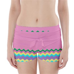 Easter Chevron Pattern Stripes Boyleg Bikini Wrap Bottoms by Amaryn4rt