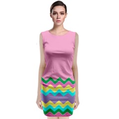 Easter Chevron Pattern Stripes Classic Sleeveless Midi Dress by Amaryn4rt