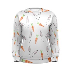 Rabbit Carrot Pattern Weft Step Women s Sweatshirt