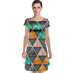 Abstract Geometric Triangle Shape Cap Sleeve Nightdress by Amaryn4rt