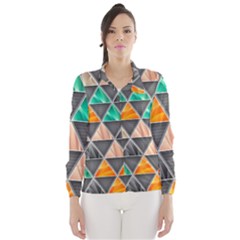 Abstract Geometric Triangle Shape Wind Breaker (women) by Amaryn4rt