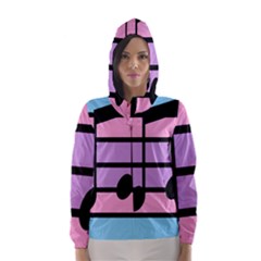 Music Gender Pride Note Flag Blue Pink Purple Hooded Wind Breaker (women) by Alisyart