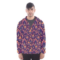 Abstract Background Floral Pattern Hooded Wind Breaker (men) by Amaryn4rt