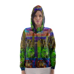 New York City Skyline Hooded Wind Breaker (women) by Amaryn4rt