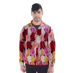 Rose Color Beautiful Flowers Wind Breaker (men) by Amaryn4rt