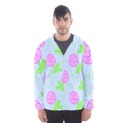 Spring Flower Tulip Floral Leaf Green Pink Hooded Wind Breaker (men) by Alisyart