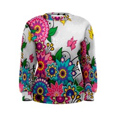 Flowers Pattern Vector Art Women s Sweatshirt