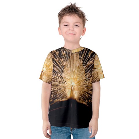 3d Beautiful Peacock Kids  Cotton Tee by Amaryn4rt