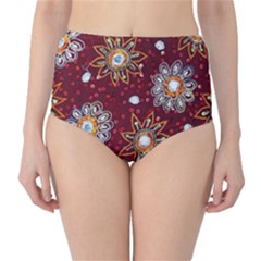 India Traditional Fabric High-waist Bikini Bottoms by Amaryn4rt