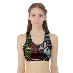 Circuit Board Seamless Patterns Set Sports Bra With Border by Amaryn4rt
