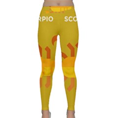 Animals Scorpio Zodiac Orange Yellow Classic Yoga Leggings by Alisyart