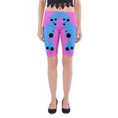 Pink Blue Butterfly Animals Fly Yoga Cropped Leggings by Alisyart