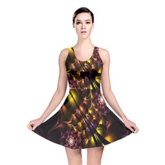 Art Design Image Oily Spirals Texture Reversible Skater Dress by Simbadda