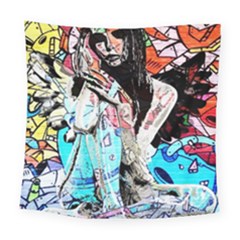 Graffiti Angel Square Tapestry (large) by Valentinaart