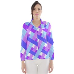 Geometric Plaid Gingham Diagonal Wind Breaker (women) by Simbadda