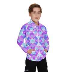 Geometric Gingham Merged Retro Pattern Wind Breaker (kids) by Simbadda