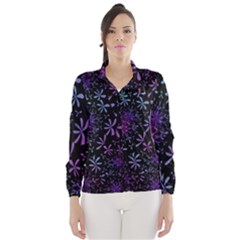 Retro Flower Pattern Design Batik Wind Breaker (women) by Simbadda