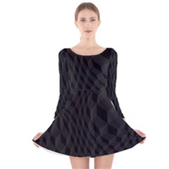 Pattern Dark Texture Background Long Sleeve Velvet Skater Dress by Simbadda