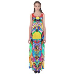 Arcturian Metamorphosis Grid - Empire Waist Maxi Dress by tealswan