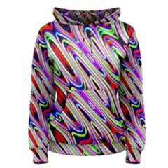 Multi Color Wave Abstract Pattern Women s Pullover Hoodie by Simbadda
