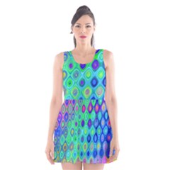 Background Texture Pattern Colorful Scoop Neck Skater Dress by Simbadda