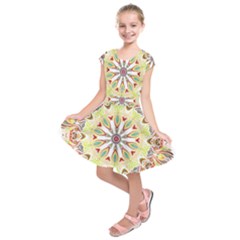 Intricate Flower Star Kids  Short Sleeve Dress by Alisyart