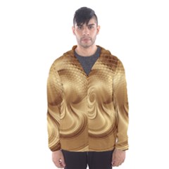 Gold Background Texture Pattern Hooded Wind Breaker (men) by Simbadda