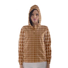 Pattern Gingerbread Brown Hooded Wind Breaker (women) by Simbadda