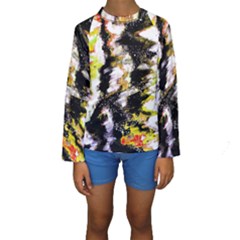 Canvas Acrylic Digital Design Kids  Long Sleeve Swimwear by Simbadda