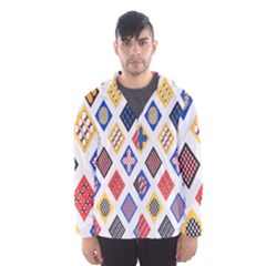 Plaid Triangle Sign Color Rainbow Hooded Wind Breaker (men) by Alisyart