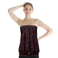 Random Pink Black Red Strapless Top by Alisyart