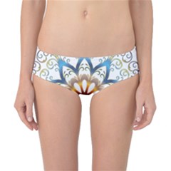 Prismatic Flower Floral Star Gold Green Purple Orange Classic Bikini Bottoms by Alisyart