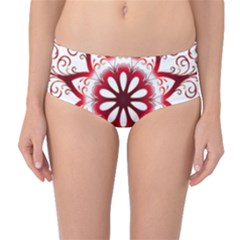 Prismatic Flower Floral Star Gold Red Orange Mid-waist Bikini Bottoms by Alisyart