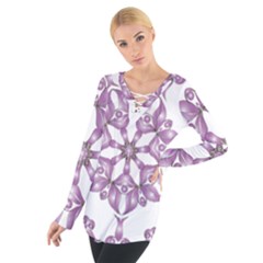 Frame Flower Star Purple Women s Tie Up Tee by Alisyart