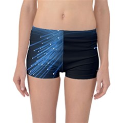 Abstract Light Rays Stripes Lines Black Blue Reversible Bikini Bottoms by Alisyart