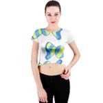 Candy Yellow Blue Crew Neck Crop Top