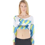 Candy Yellow Blue Long Sleeve Crop Top