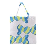 Candy Yellow Blue Grocery Tote Bag