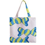 Candy Yellow Blue Zipper Grocery Tote Bag