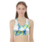 Candy Yellow Blue Sports Bra with Border
