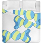 Candy Yellow Blue Duvet Cover Double Side (King Size)