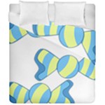 Candy Yellow Blue Duvet Cover Double Side (California King Size)