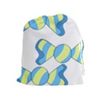 Candy Yellow Blue Drawstring Pouches (Extra Large)