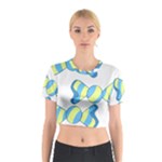 Candy Yellow Blue Cotton Crop Top
