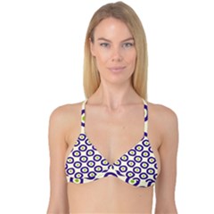 Circle Purple Green White Reversible Tri Bikini Top by Alisyart