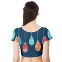 Easter Egg Balloon Pink Blue Red Orange Short Sleeve Crop Top (Tight Fit) View2